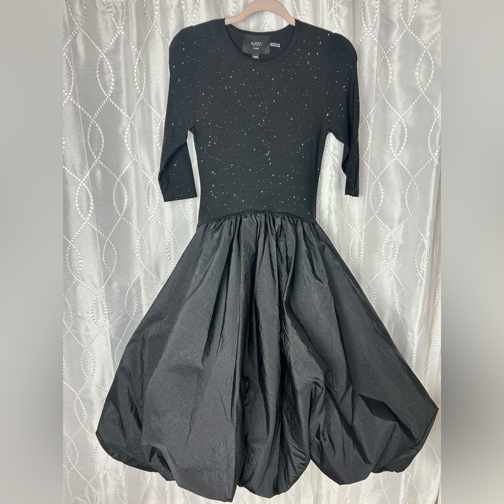 Black sparkle bubble dress Aleeza Paris